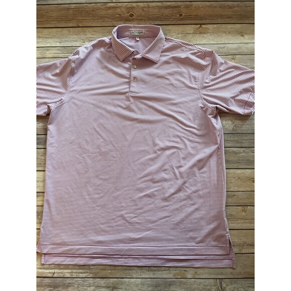 Peter Millar Shirt Mens Extra Large Purple Striped Summer Comfort Golf Polo XL - Picture 1 of 8